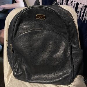 Michael Kors Black Dome Backpack with Polished Finish